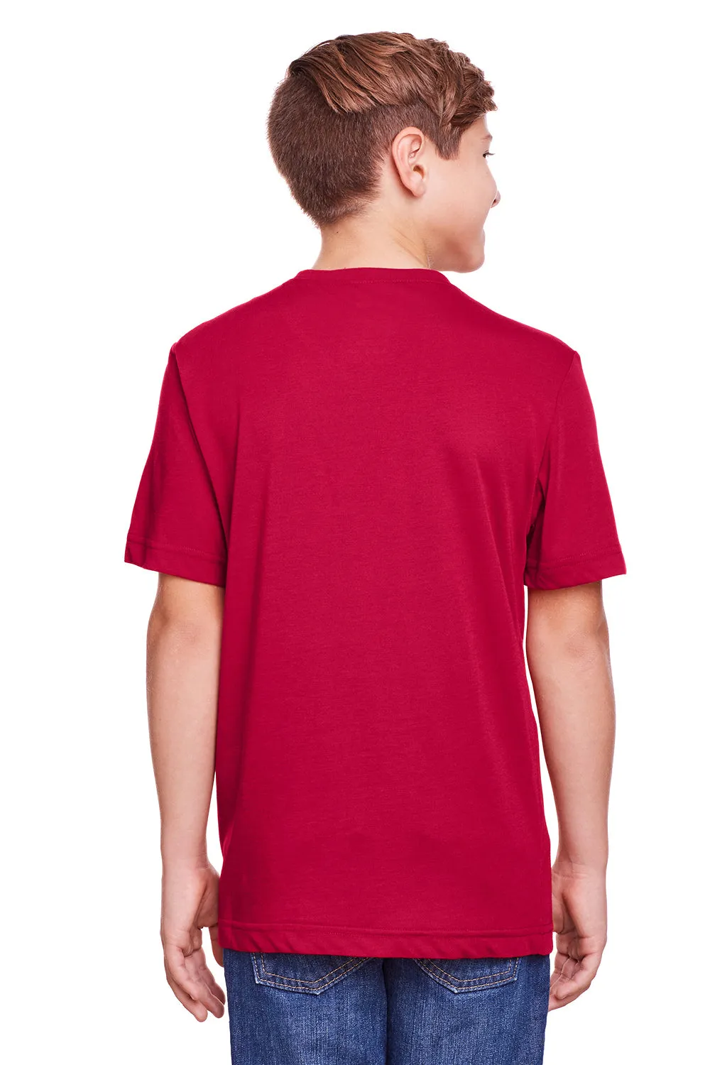 Core 365 Youth Fusion ChromaSoft Performance Moisture Wicking Short Sleeve Crewneck T-Shirt - Classic Red