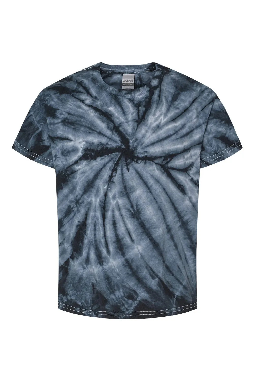 Dyenomite Youth Cyclone Pinwheel Tie Dyed Short Sleeve Crewneck T-Shirt - Black