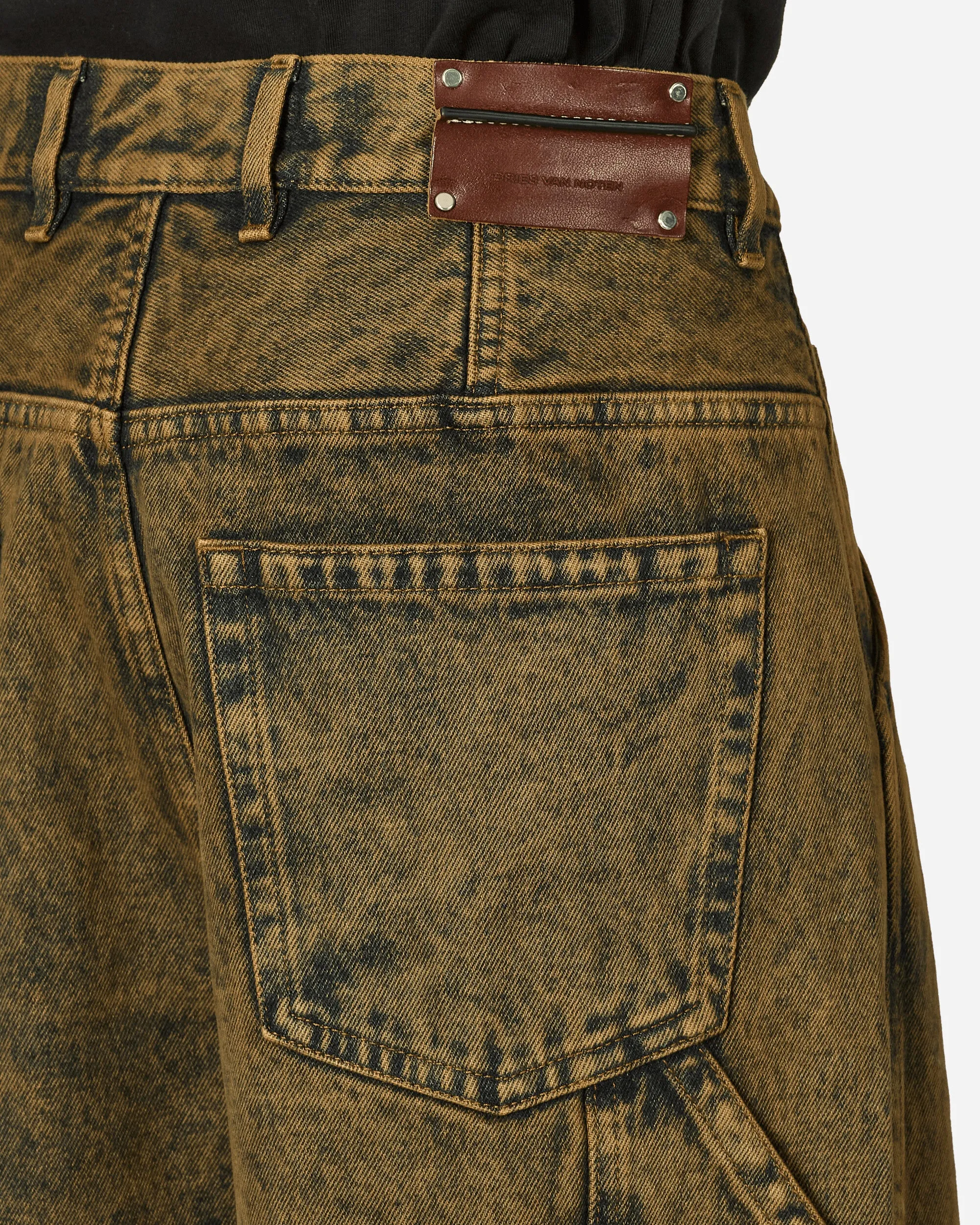 Loose Fit Denim Pants Beige