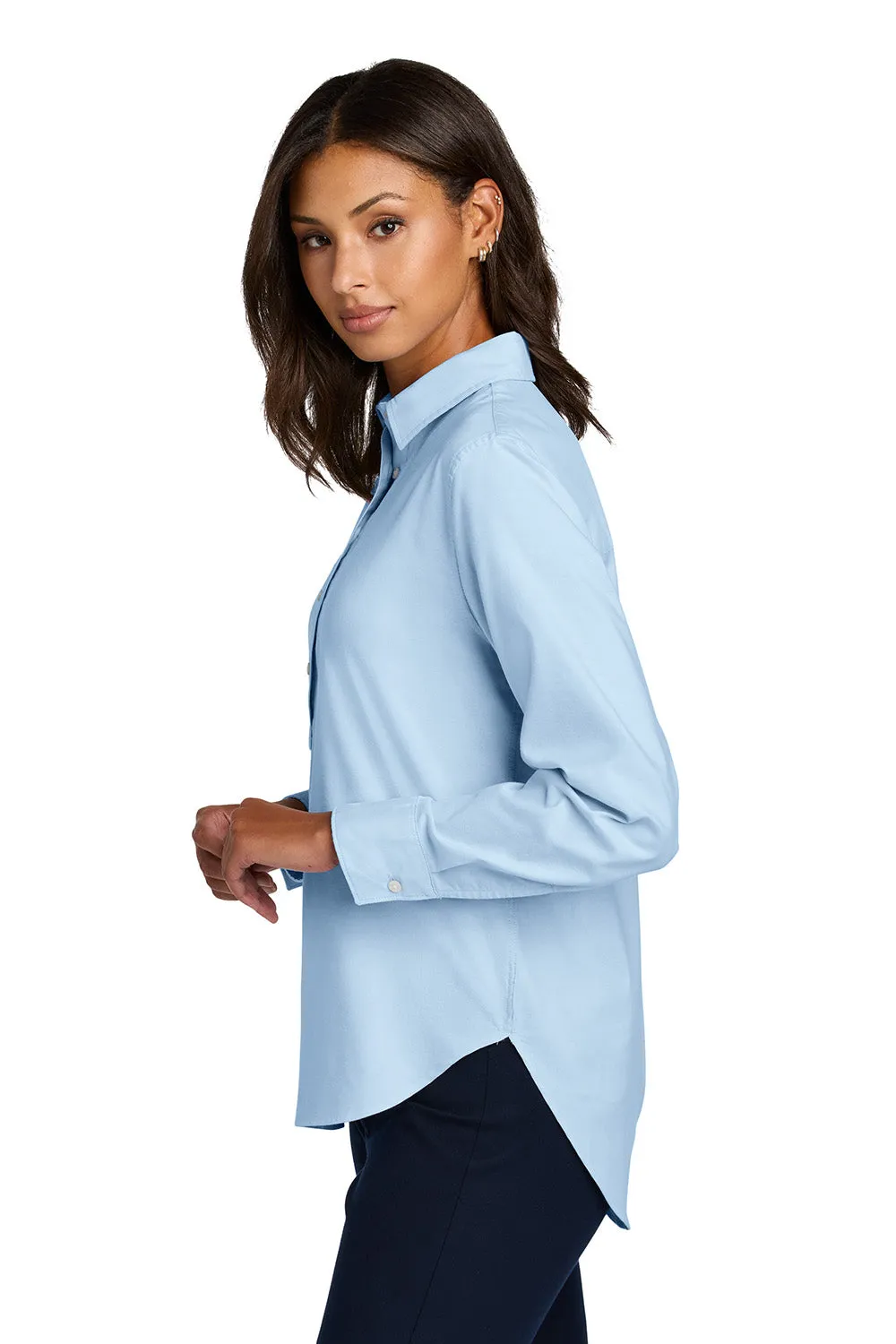 Mercer Mettle Womens Modern Oxford Long Sleeve Button Down Shirt - Light Blue