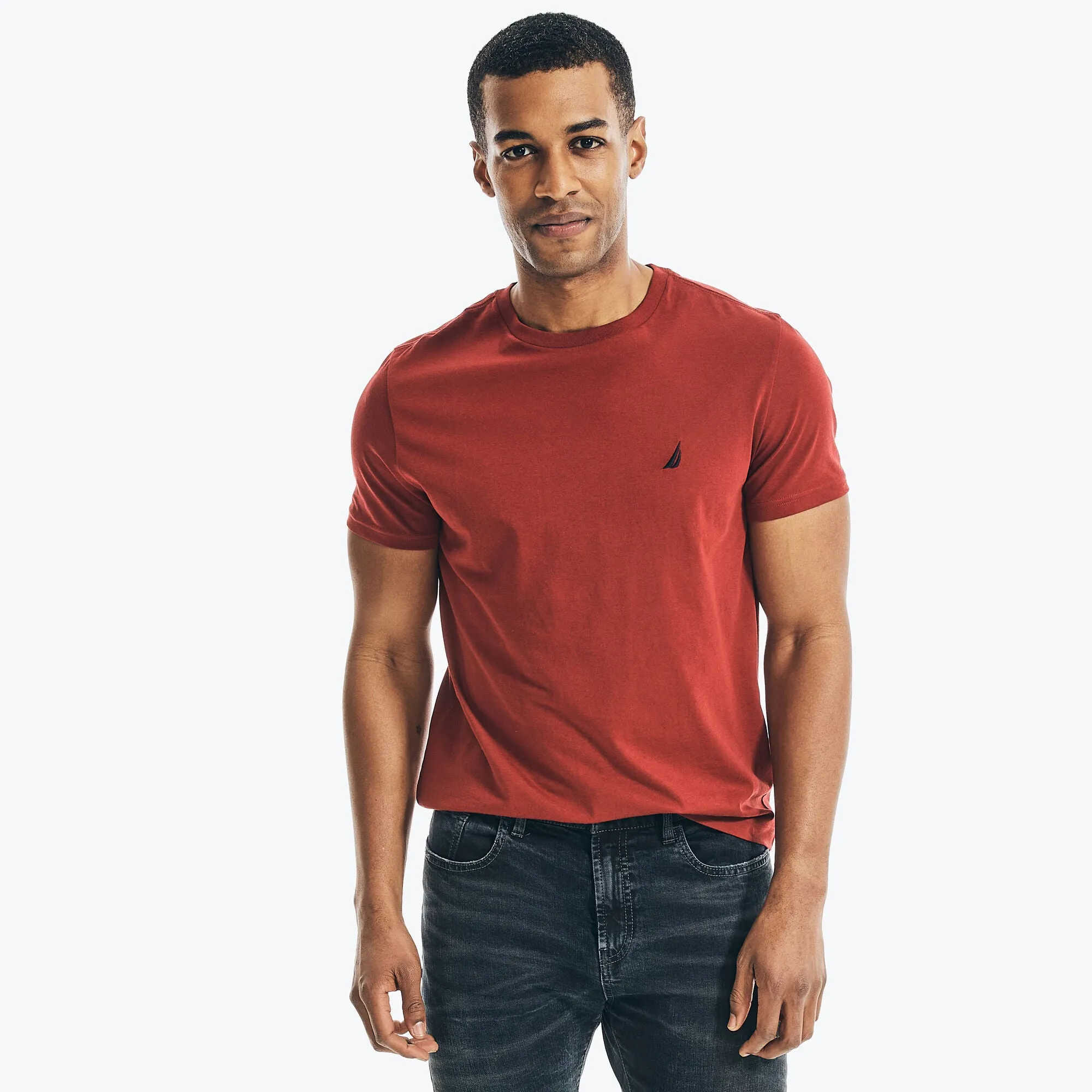 Nautica Mens Solid Crewneck T-Shirt