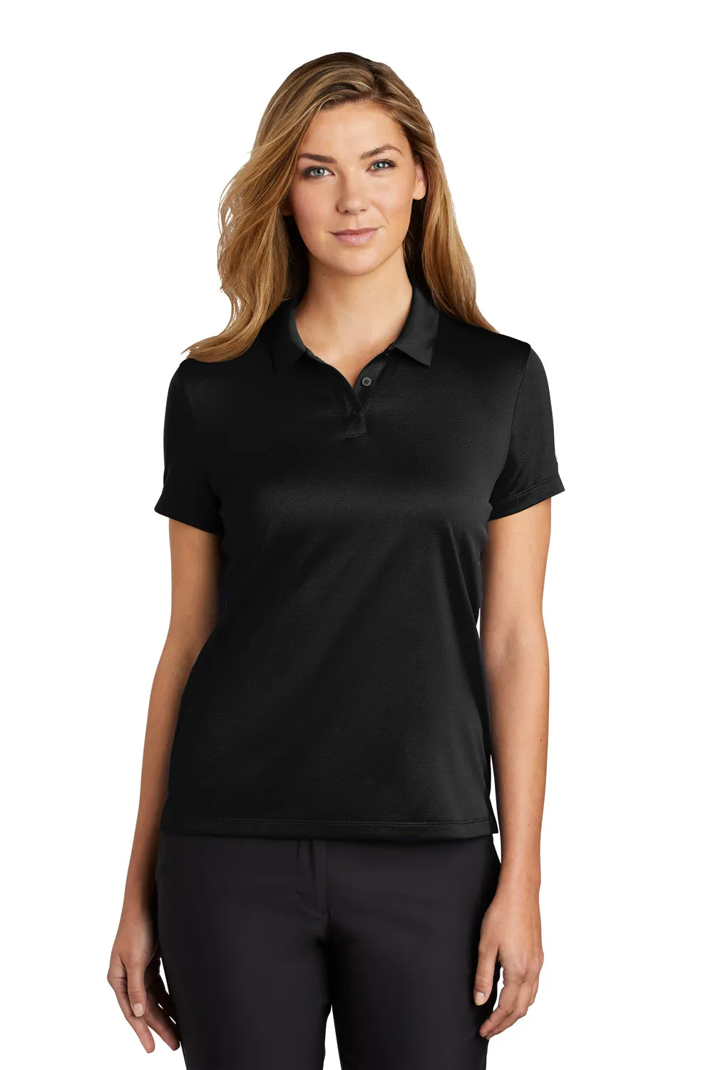 Nike Womens Essential Dri-Fit Moisture Wicking Short Sleeve Polo Shirt - Black