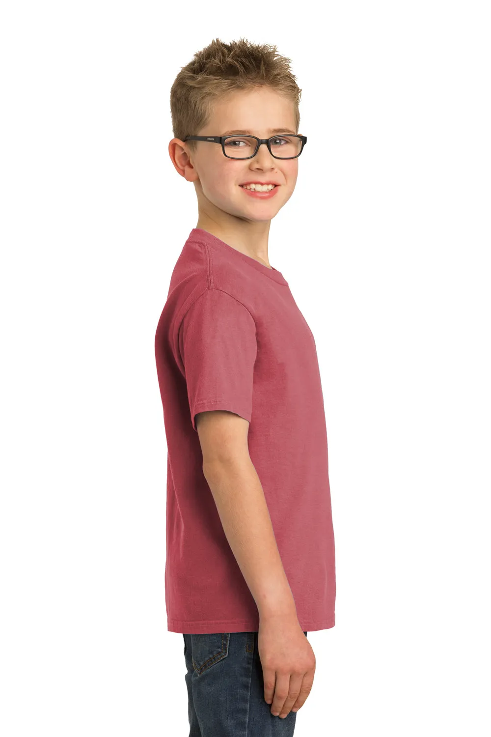 Port & Company Youth Beach Wash Short Sleeve Crewneck T-Shirt - Red Rock