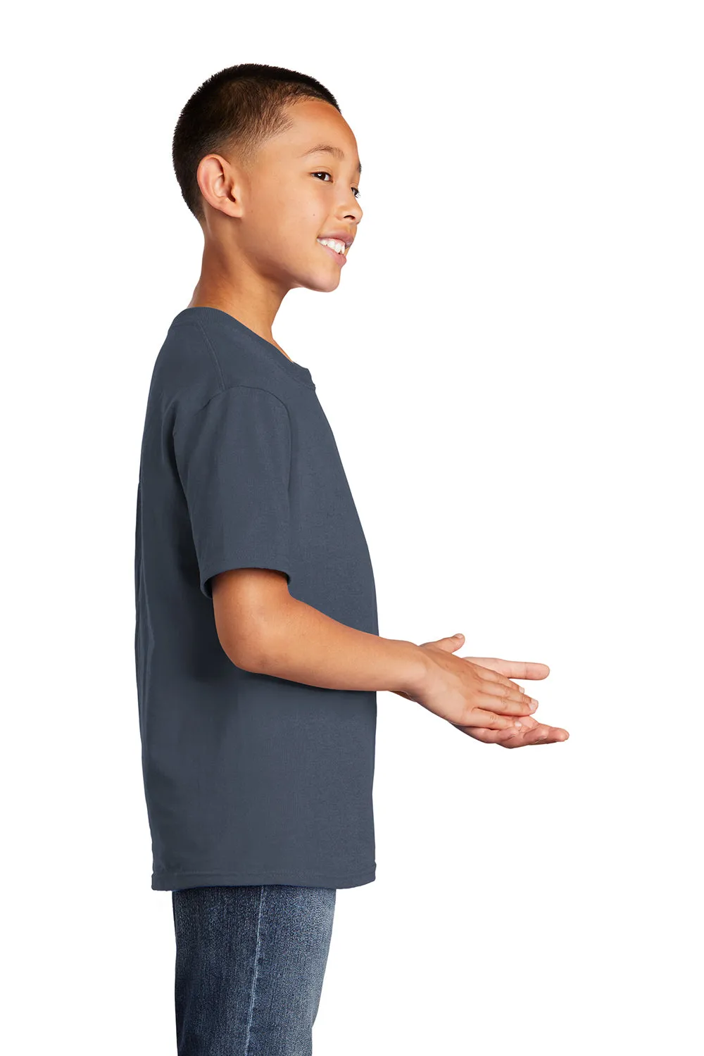 Port & Company Youth Core Short Sleeve Crewneck T-Shirt - Steel Blue