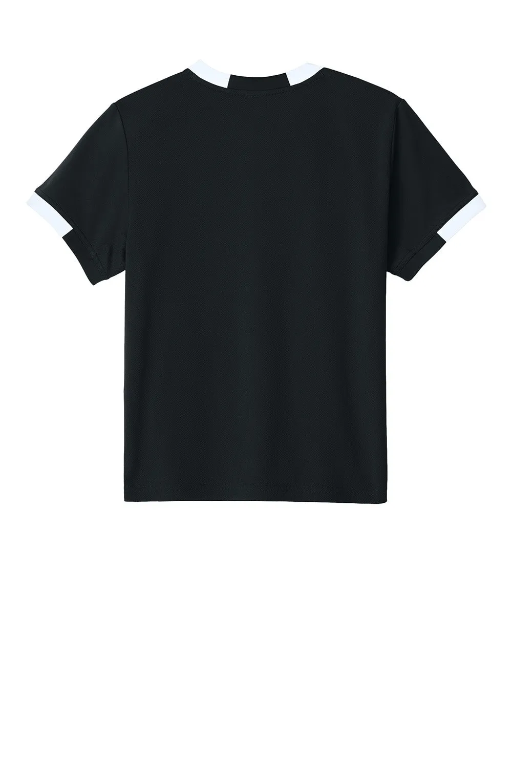 Sport-Tek Youth Club Moisture Wicking Short Sleeve Crewneck T-Shirt - Black/White